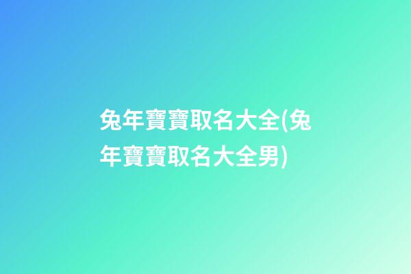 兔年寶寶取名大全(兔年寶寶取名大全男)
