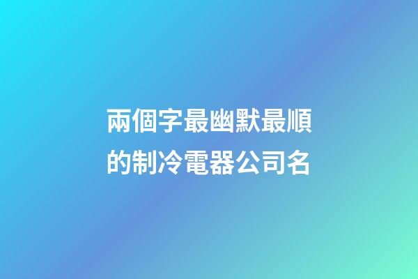 兩個字最幽默最順的制冷電器公司名