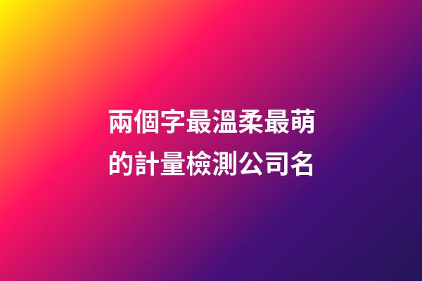 兩個字最溫柔最萌的計量檢測公司名-第1張-公司起名-玄機派