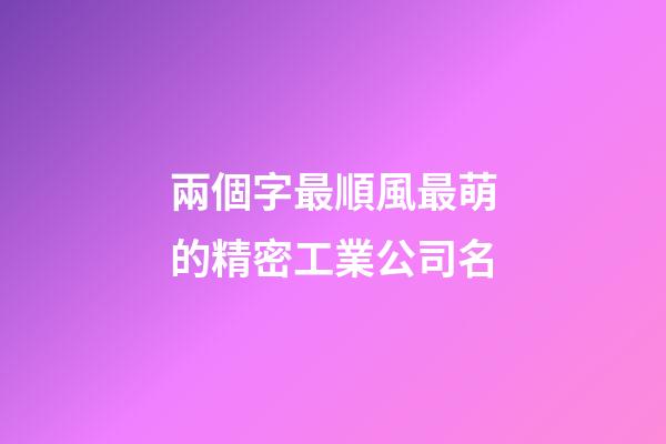兩個字最順風最萌的精密工業公司名-第1張-公司起名-玄機派