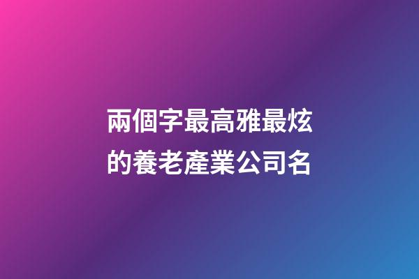 兩個字最高雅最炫的養老產業公司名-第1張-公司起名-玄機派