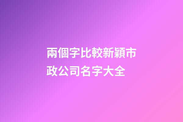 兩個字比較新穎市政公司名字大全-第1張-公司起名-玄機派