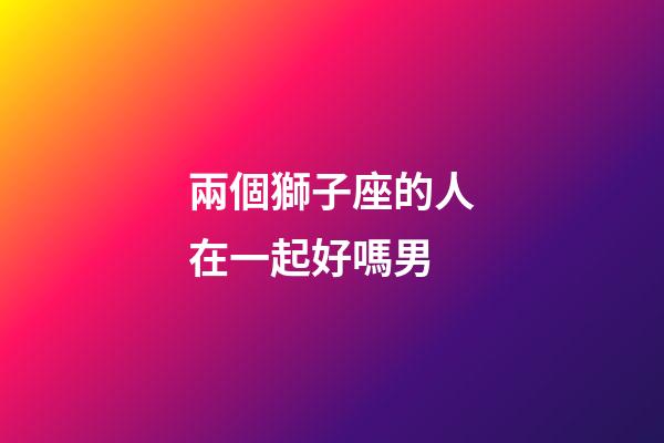 兩個獅子座的人在一起好嗎男-第1張-星座運勢-玄機派