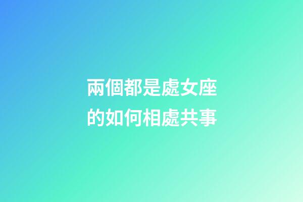 兩個都是處女座的如何相處共事-第1張-星座運勢-玄機派