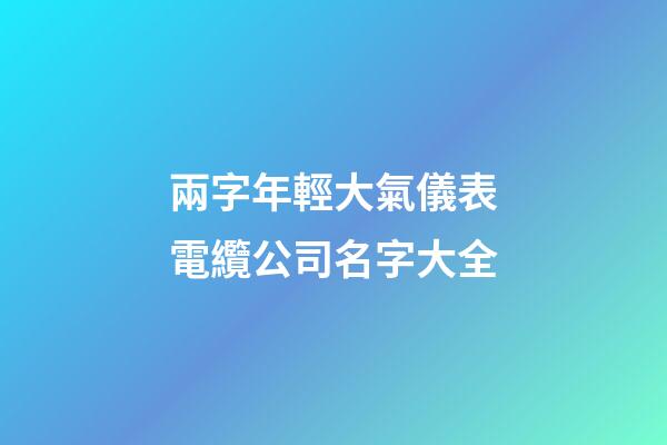兩字年輕大氣儀表電纜公司名字大全-第1張-公司起名-玄機派