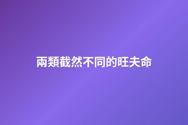 兩類截然不同的旺夫命