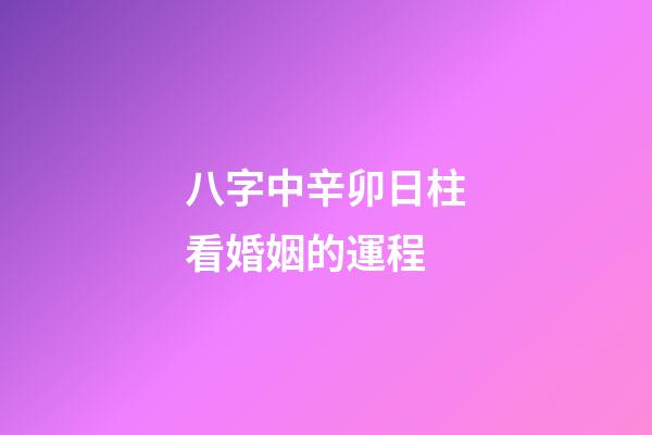 八字中辛卯日柱看婚姻的運程