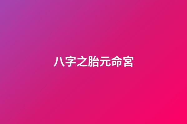 八字之胎元命宮
