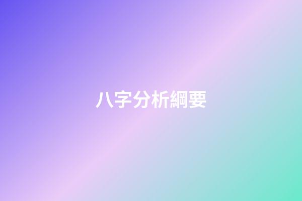 八字分析綱要
