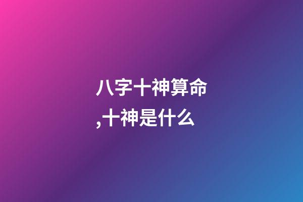 八字十神算命,十神是什么