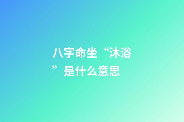 八字命坐“沐浴”是什么意思