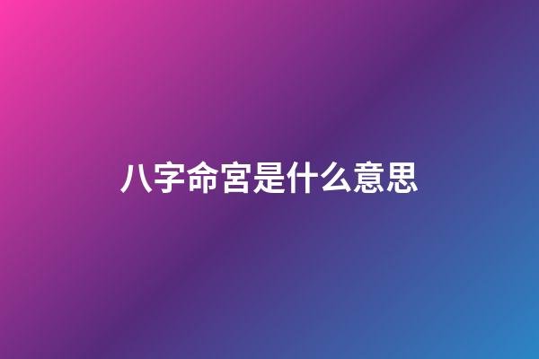 八字命宮是什么意思