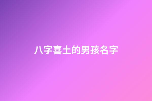八字喜土的男孩名字(八字喜土的男孩名字大全集)-第1張-男孩起名-玄機派