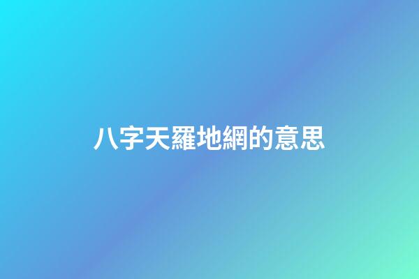 八字天羅地網的意思