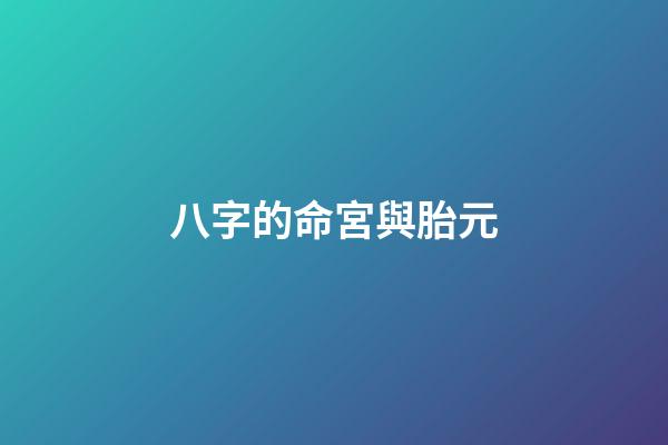八字的命宮與胎元