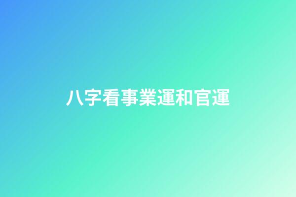 八字看事業運和官運