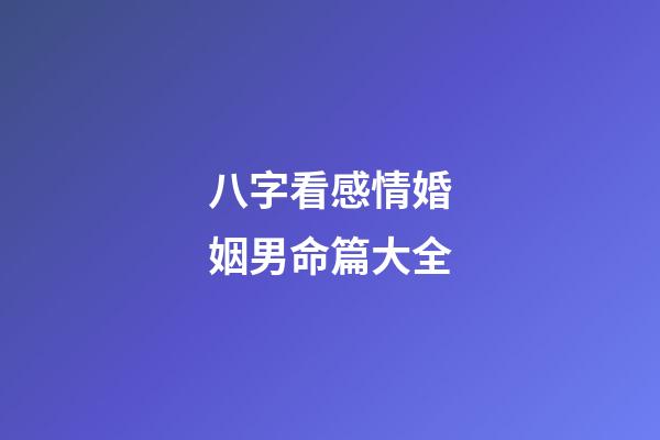 八字看感情婚姻男命篇大全