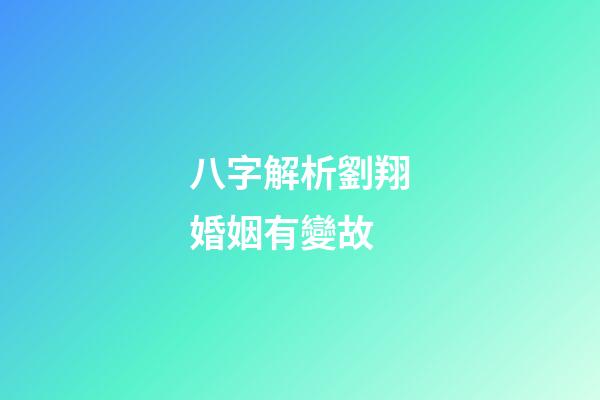八字解析劉翔婚姻有變故