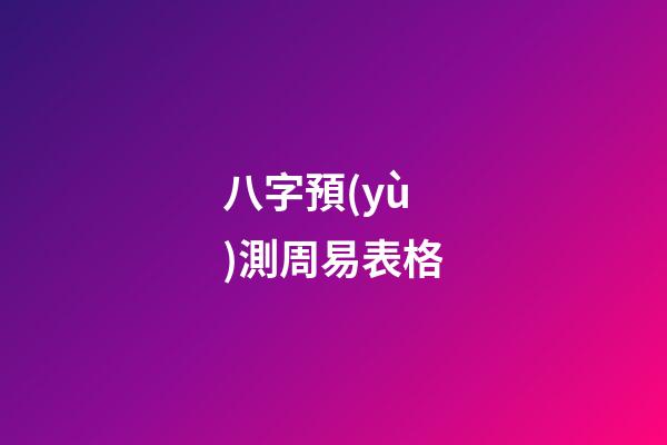 八字預(yù)測周易表格