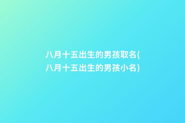 八月十五出生的男孩取名(八月十五出生的男孩小名)