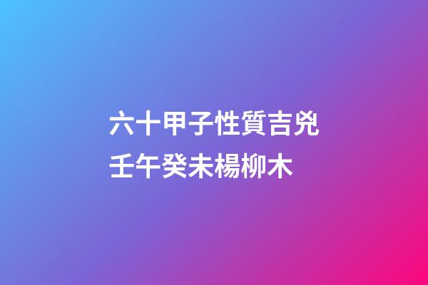 六十甲子性質吉兇壬午癸未楊柳木