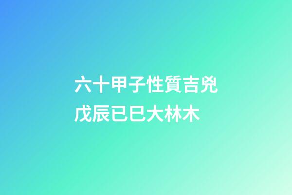 六十甲子性質吉兇戊辰已巳大林木