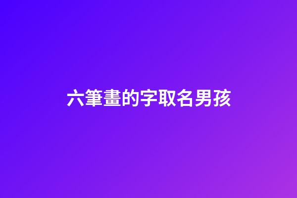 六筆畫的字取名男孩(六筆的字有哪些取名用男孩)-第1張-男孩起名-玄機派