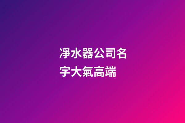 凈水器公司名字大氣高端