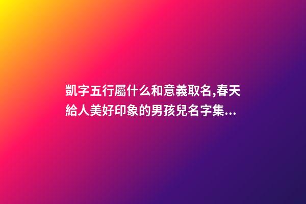 凱字五行屬什么和意義取名,春天給人美好印象的男孩兒名字集錦-第1張-觀點-玄機派