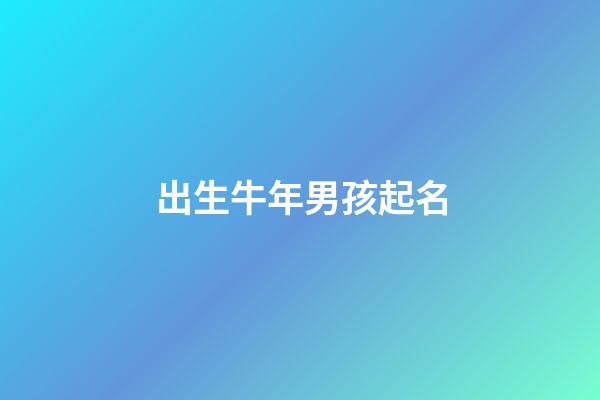 出生牛年男孩起名(出生牛年男孩起名字大全)-第1張-男孩起名-玄機(jī)派