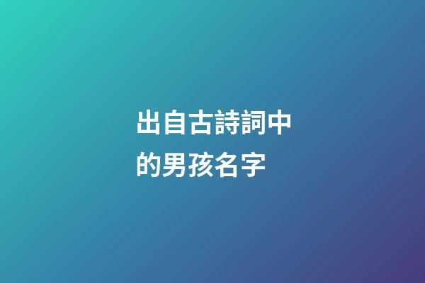 出自古詩詞中的男孩名字(出自古詩詞中的男孩名字怎么取)-第1張-男孩起名-玄機(jī)派