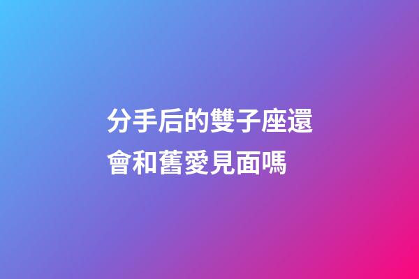 分手后的雙子座還會和舊愛見面嗎-第1張-星座運勢-玄機派