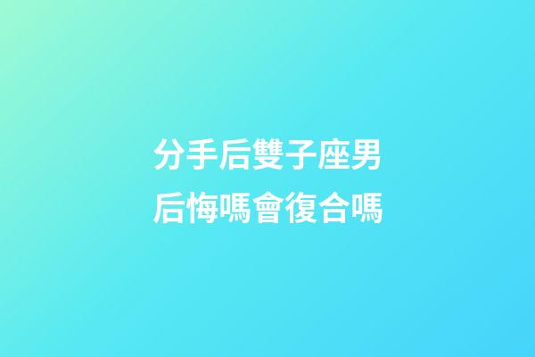 分手后雙子座男后悔嗎會復合嗎-第1張-星座運勢-玄機派
