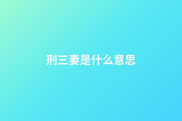 刑三妻是什么意思