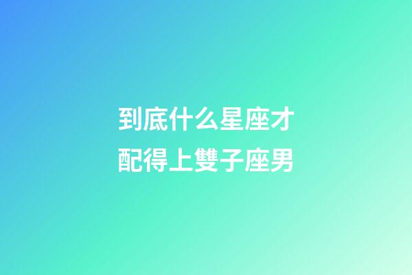 到底什么星座才配得上雙子座男-第1張-星座運勢-玄機派
