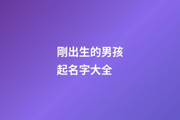 剛出生的男孩起名字大全(剛出生的男寶寶取什么名字好聽)-第1張-男孩起名-玄機派