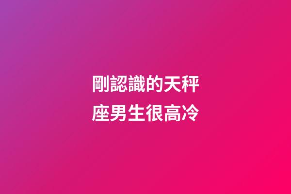 剛認識的天秤座男生很高冷-第1張-星座運勢-玄機派