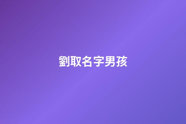 劉取名字男孩(劉取名字男孩名字)-第1張-男孩起名-玄機(jī)派