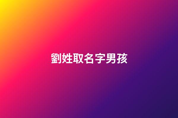 劉姓取名字男孩(劉姓取名字男孩倆字還是三字)-第1張-男孩起名-玄機派