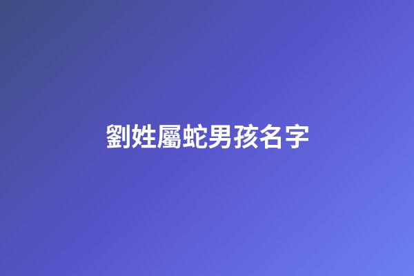 劉姓屬蛇男孩名字(劉姓男孩名字大全2023屬鼠免費)-第1張-男孩起名-玄機派