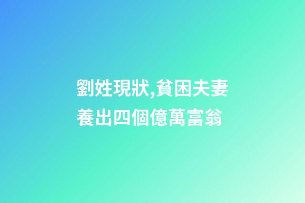 劉姓現狀,貧困夫妻養出四個億萬富翁-第1張-觀點-玄機派