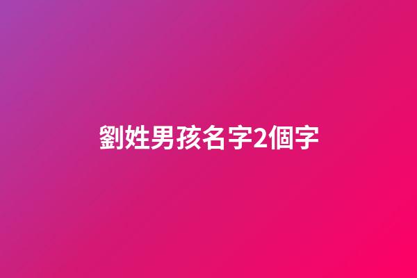 劉姓男孩名字2個字(劉姓男孩名字2個字霸氣)-第1張-男孩起名-玄機派