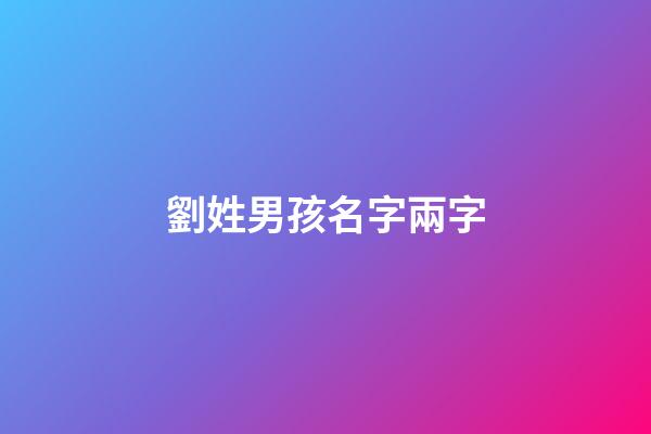 劉姓男孩名字兩字(劉姓男孩名字兩個字的名字)-第1張-男孩起名-玄機派