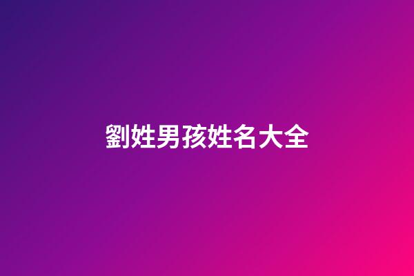 劉姓男孩姓名大全(劉姓男孩姓名大全兩個字)-第1張-男孩起名-玄機派