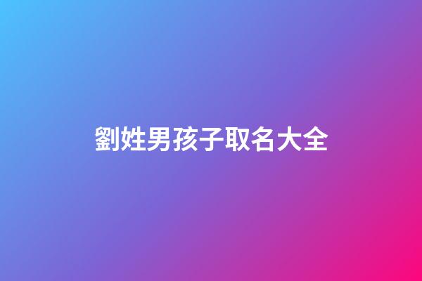 劉姓男孩子取名大全(劉姓男孩子取名大全屬兔)-第1張-男孩起名-玄機派