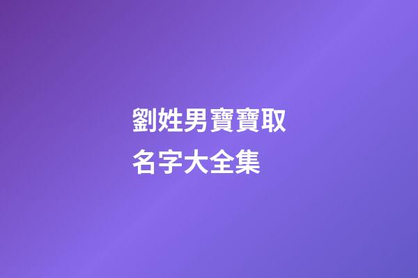 劉姓男寶寶取名字大全集(劉姓男寶寶取名字大全集兩個字)-第1張-男孩起名-玄機派