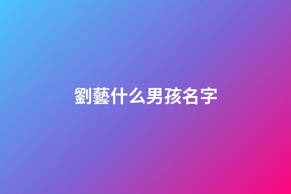 劉藝什么男孩名字(劉藝這個名字)-第1張-男孩起名-玄機派