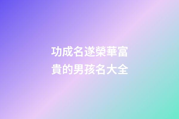 功成名遂榮華富貴的男孩名大全