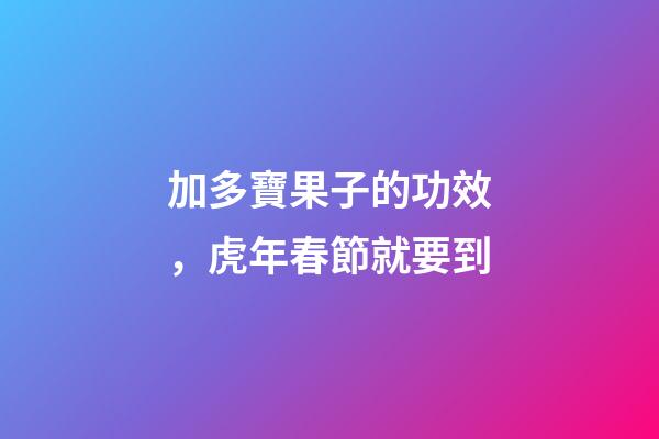 加多寶果子的功效，虎年春節就要到-第1張-觀點-玄機派