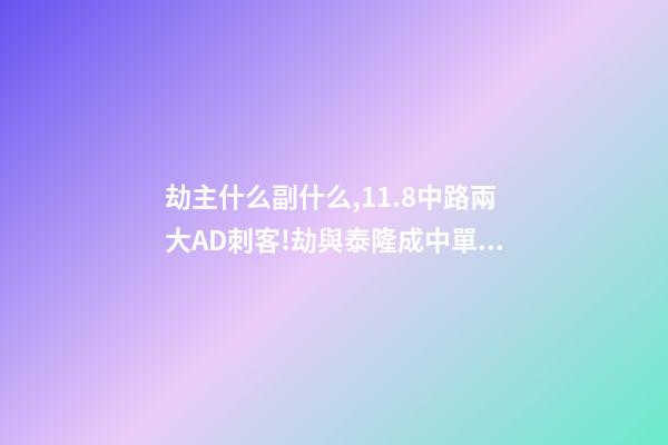 劫主什么副什么,11.8中路兩大AD刺客!劫與泰隆成中單雙雄-第1張-觀點-玄機派
